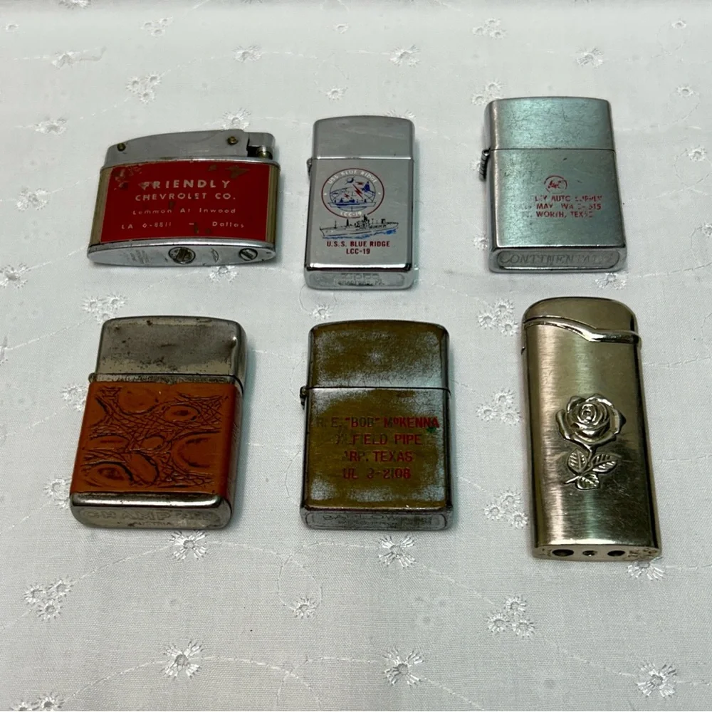 Lot of 6 Assorted Vintage Cigarette Lighters Vintage Lighter Collection - Picture 9 of 10